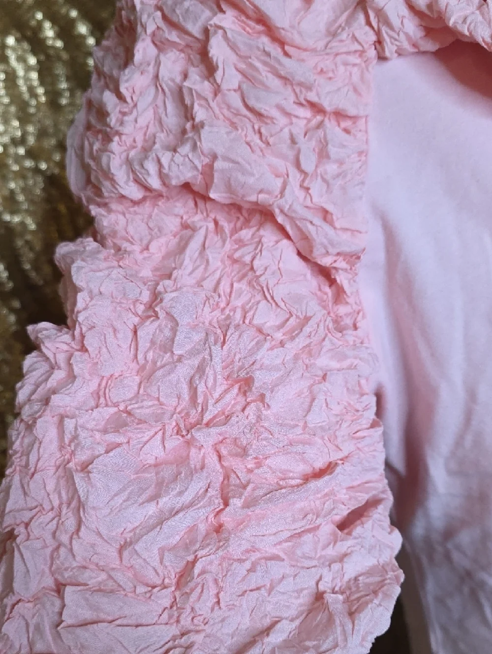 Women's Pink Ruffle V-Neck Blouse - Picture 2 of 6